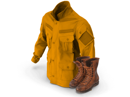 vestuário de caça ponto de mira