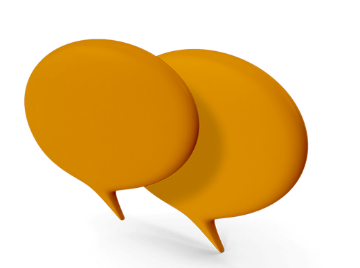 balões de conversação conferências laranja