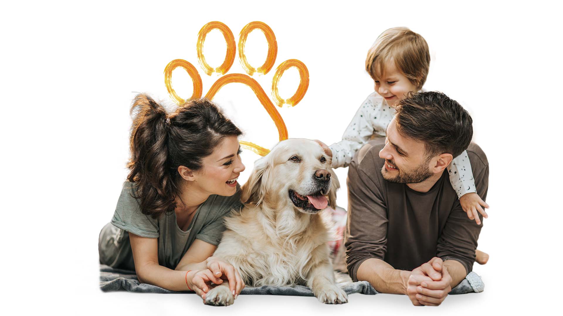 Seguro Pétis - Imagem de família feliz com o seu cão