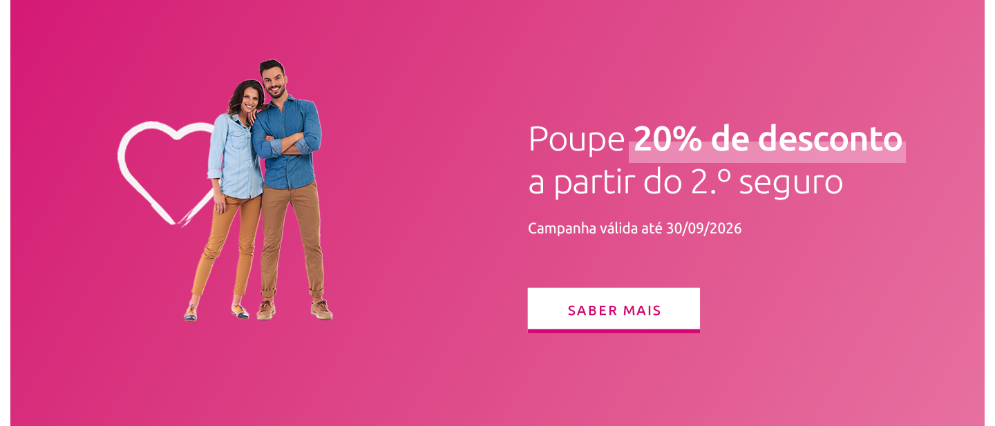Oferta 20% desconto no 2.º seguro