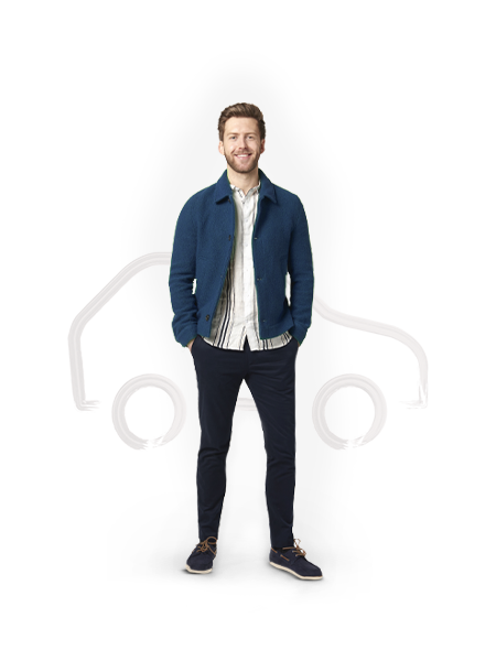 Senhor em pé com as mãos nos bolsos