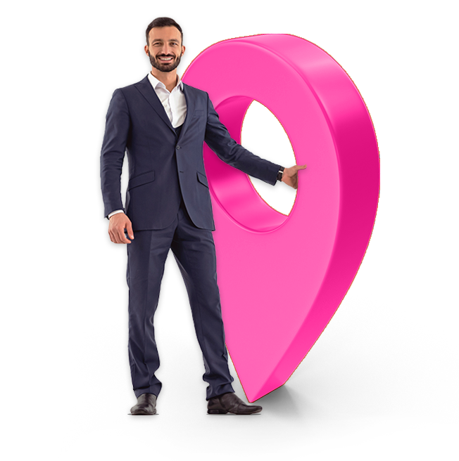 localizar mediador icon cor de rosa